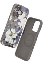 Onegif Apple iPhone 16 Flower Series Magsafe Kapak - Gri - Görsel 2