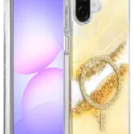 Onegif Samsung Galaxy A07 4G Lotus Simli Magsafe Kapak - Gümüş