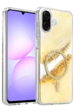 Onegif Samsung Galaxy A07 4G Lotus Simli Magsafe Kapak - Gümüş