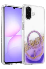 Onegif Samsung Galaxy A07 4G Lotus Simli Magsafe Kapak - Mor