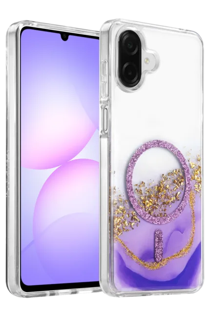 Onegif Samsung Galaxy A07 4G Lotus Simli Magsafe Kapak - Mor