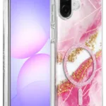 Onegif Samsung Galaxy A07 4G Lotus Simli Magsafe Kapak - Pembe