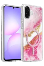 Onegif Samsung Galaxy A07 4G Lotus Simli Magsafe Kapak - Pembe