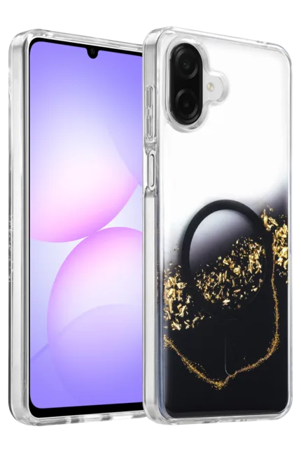 Onegif Samsung Galaxy A07 4G Lotus Simli Magsafe Kapak - Siyah