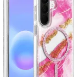 Onegif Samsung Galaxy A56 Lotus Simli Magsafe Kapak - Pembe