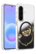 Onegif Samsung Galaxy A56 Lotus Simli Magsafe Kapak - Siyah