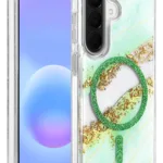 Onegif Samsung Galaxy A57 5G Lotus Simli Magsafe Kapak - Yeşil