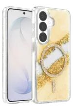 Onegif Samsung Galaxy S26 Lotus Simli Magsafe Kapak - Gümüş