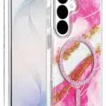 Onegif Samsung Galaxy S26 Lotus Simli Magsafe Kapak - Pembe