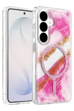 Onegif Samsung Galaxy S26 Lotus Simli Magsafe Kapak - Pembe