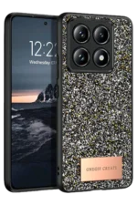 Onegif Xiaomi Mi 14T Pro Bright Simli Kapak - Gümüş