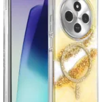 Onegif Xiaomi Redmi 14C Lotus Simli Magsafe Kapak - Gümüş