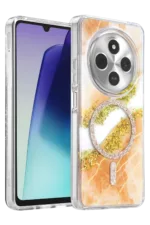 Onegif Xiaomi Redmi 14C Lotus Simli Magsafe Kapak - Yeşil