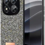 Onegif Xiaomi Redmi Note 14 Pro 5G Bright Simli Kapak - Gümüş