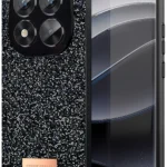 Onegif Xiaomi Redmi Note 14 Pro 5G Bright Simli Kapak - Siyah