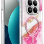 Onegif Xiaomi Redmi Note 15 Pro Plus 5G Lotus Simli Magsafe Kapak - Pembe