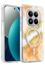 Onegif Xiaomi Redmi Note 15 Pro Plus 5G Lotus Simli Magsafe Kapak - Turuncu