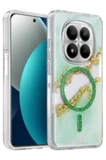 Onegif Xiaomi Redmi Note 15 Pro Plus 5G Lotus Simli Magsafe Kapak - Yeşil