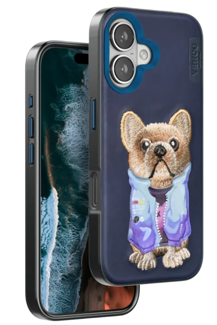 Venco Apple iPhone 16 Cute Desenli Kapak - Lacivert