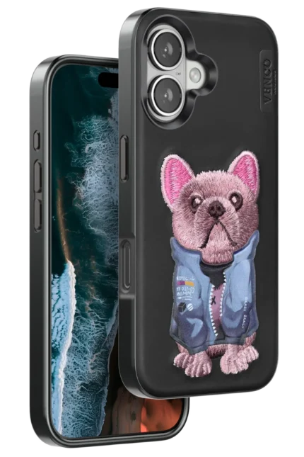 Venco Apple iPhone 16 Cute Desenli Kapak - Siyah