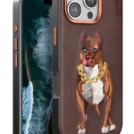 Venco Apple iPhone 16 Pro Perma Desenli Kapak - Kahverengi