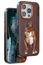 Venco Apple iPhone 16 Pro Perma Desenli Kapak - Kahverengi