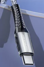 Konfulon DC43 Type-C to Type-C 1M Örgü 60W Hızlı Şarj Kablo - Siyah - Görsel 2