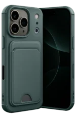 Uray store Apple iPhone 17 Pro Max Kelvin Kartvizitli Silikon - Koyu Yeşil