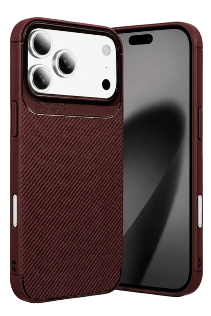 Uray store Apple iPhone 18 Pro Max Auto Focus Karbon Kapak - Bordo