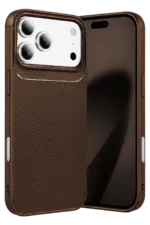 Uray store Apple iPhone 18 Pro Max Auto Focus Karbon Kapak - Kahverengi