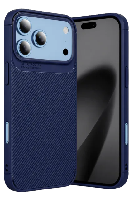 Uray store Apple iPhone 18 Pro Max Auto Focus Karbon Kapak - Lacivert