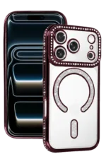 Uray store Apple iPhone 18 Pro Max Joke Simli Magneticsafe Kılıf - Bordo