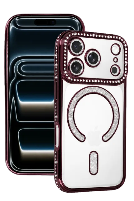 Uray store Apple iPhone 18 Pro Max Joke Simli Magneticsafe Kılıf - Bordo