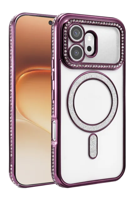Uray store Huawei Honor 600 Joke Simli Magneticsafe Kılıf - Derin Mor