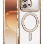 Uray store Huawei Honor 600 Joke Simli Magneticsafe Kılıf - Gold