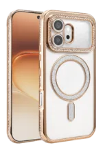 Uray store Huawei Honor 600 Joke Simli Magneticsafe Kılıf - Gold