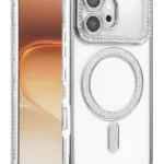Uray store Huawei Honor 600 Joke Simli Magneticsafe Kılıf - Gümüş