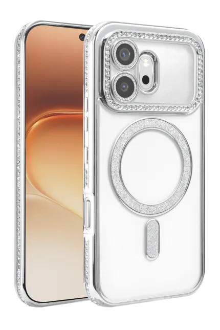 Uray store Huawei Honor 600 Joke Simli Magneticsafe Kılıf - Gümüş