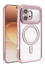 Uray store Huawei Honor 600 Joke Simli Magneticsafe Kılıf - Pembe