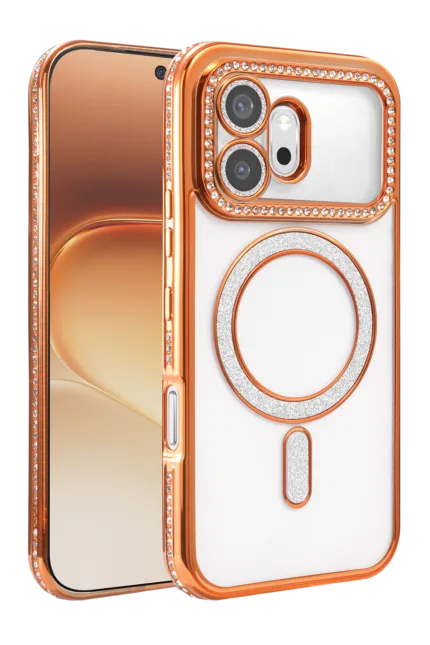 Uray store Huawei Honor 600 Joke Simli Magneticsafe Kılıf - Turuncu