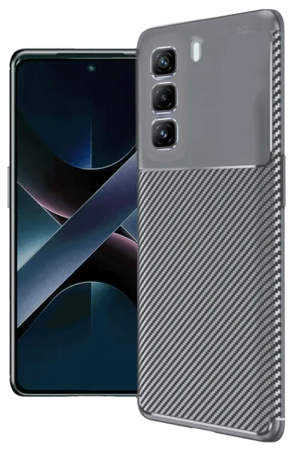 Uray store İnfinix Hot 50 4G Kılıf Auto Focus Karbon Kapak - Gri