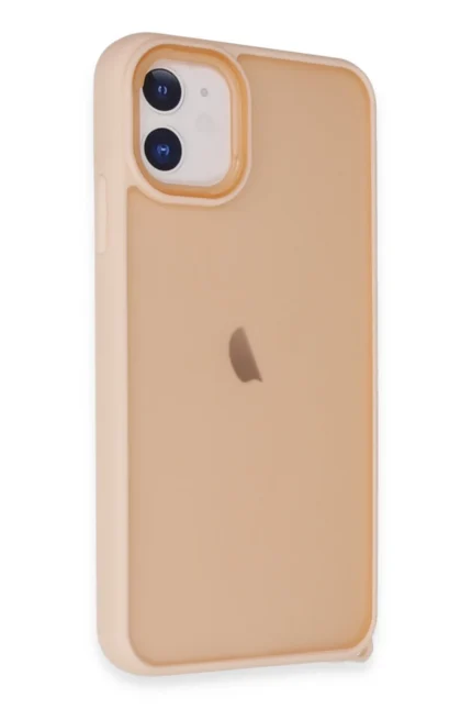 Uray store Apple iPhone 12 Kılıf Elegant Kapak - Pudra