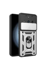 Uray store Realme 11 Pro Kılıf Pars Lens Yüzüklü Silikon - Gümüş