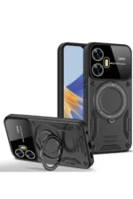 Uray store Realme C55 Kılıf Joy Lens Standlı Kapak - Siyah