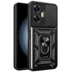 Uray store Realme C55 Kılıf Pars Lens Yüzüklü Silikon - Siyah