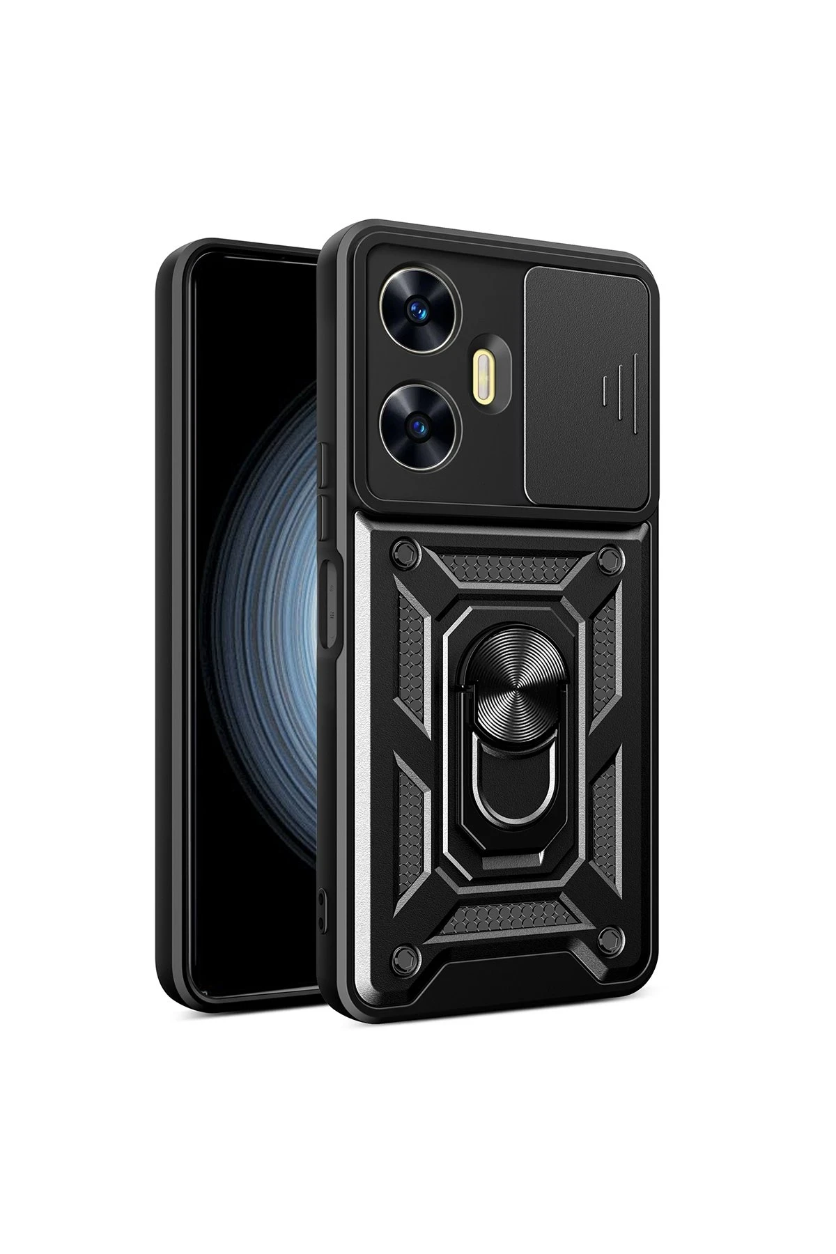 newface-realme-c55-kilif-pars-lens-yuzuklu-silikon-siyah-default Uray store Realme C55 Kılıf Pars Lens Yüzüklü Silikon - Siyah - Görsel 1