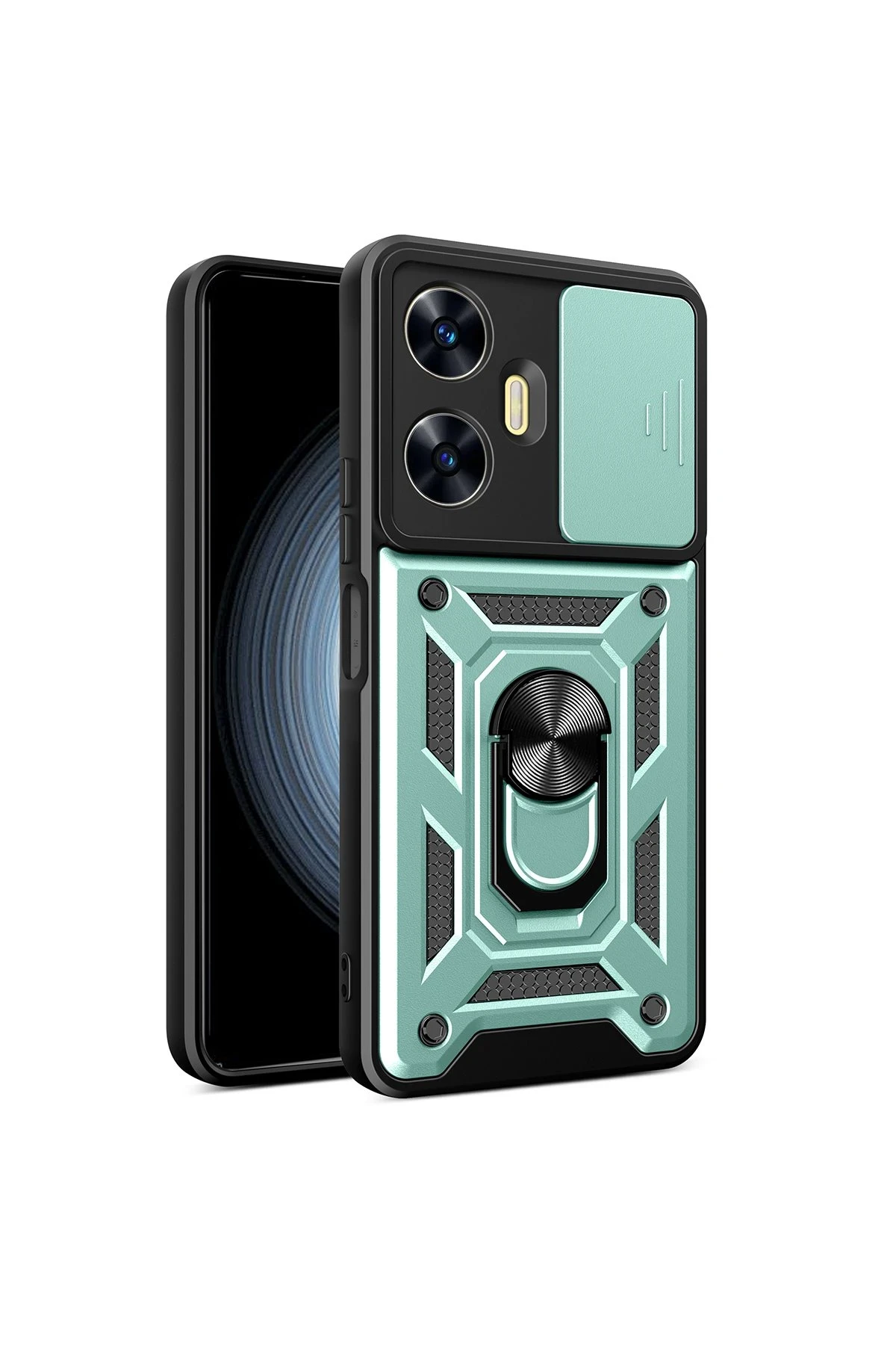 newface-realme-c55-kilif-pars-lens-yuzuklu-silikon-yesil-default Uray store Realme C55 Kılıf Pars Lens Yüzüklü Silikon - Yeşil - Görsel 1