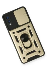 Uray store Samsung Galaxy A02 Kılıf Pars Lens Yüzüklü Silikon - Gold - Görsel 3
