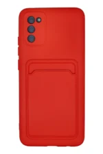 Uray store Samsung Galaxy A02S Kılıf Kelvin Kartvizitli Silikon - Kırmızı