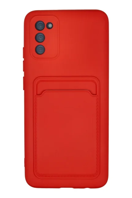Uray store Samsung Galaxy A02S Kılıf Kelvin Kartvizitli Silikon - Kırmızı